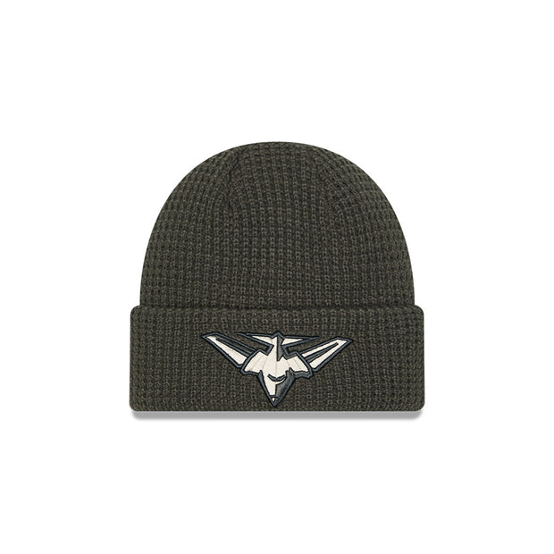 New Era Beanie AFL 2025 Dusty Charcoal Essendon Bombers