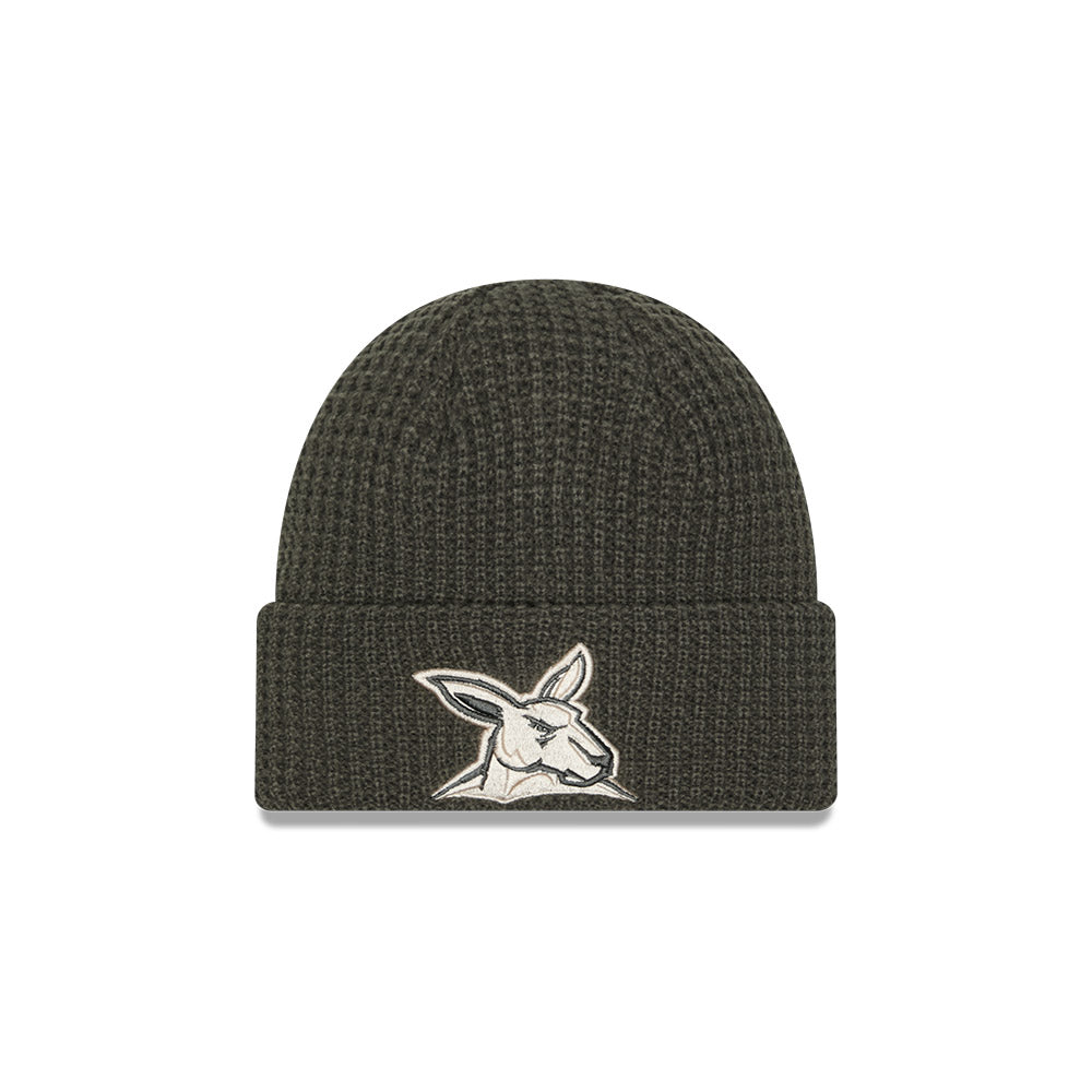 New Era Beanie AFL 2025 Dusty Charcoal North Melbourne Kangaroos