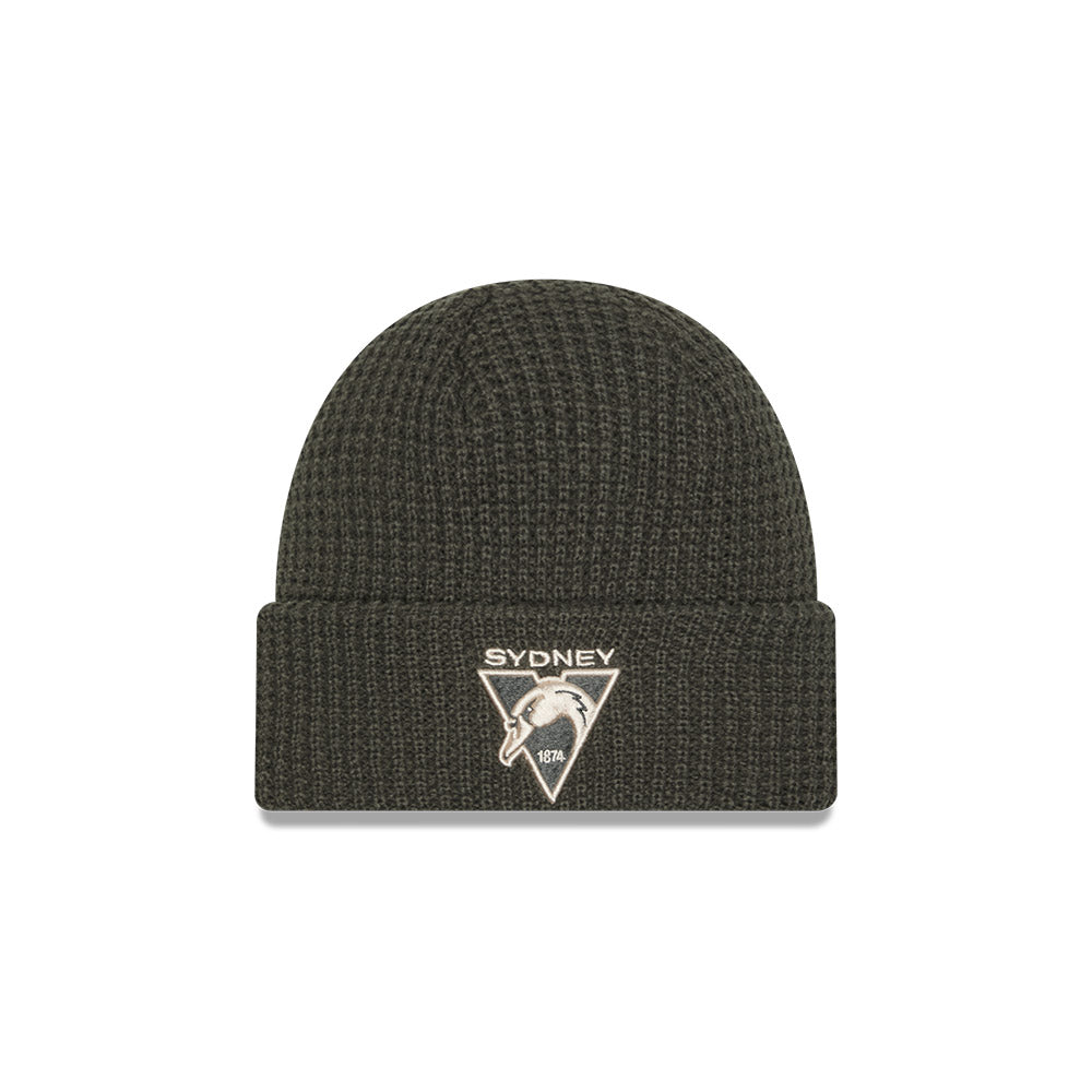 New Era Beanie AFL 2025 Dusty Charcoal Sydney Swans