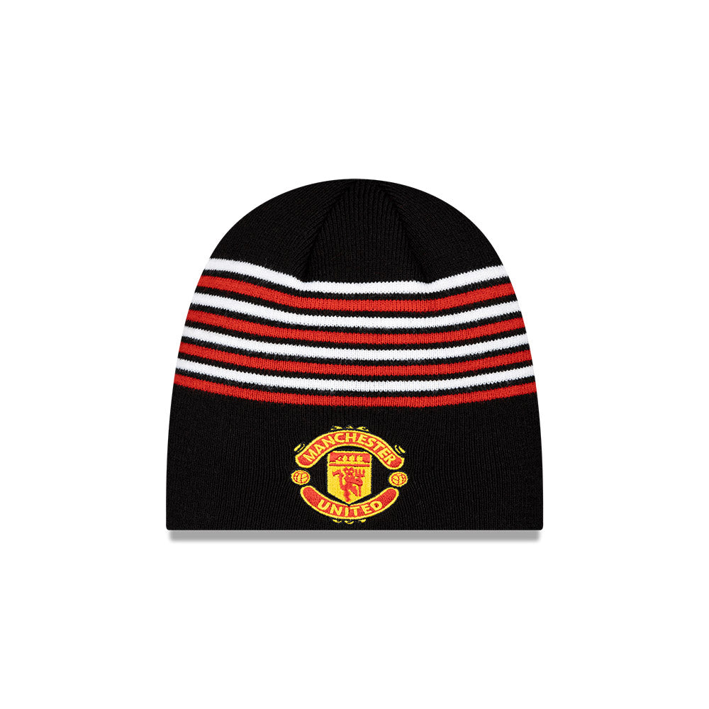 New Era Beanie EPL Manchester United Stripe Skull Black Red