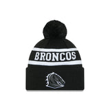 New Era Beanie NRL 2025 Black White Team Brisbane Broncos