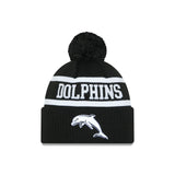 New Era Beanie NRL 2025 Black White Team Dolphins