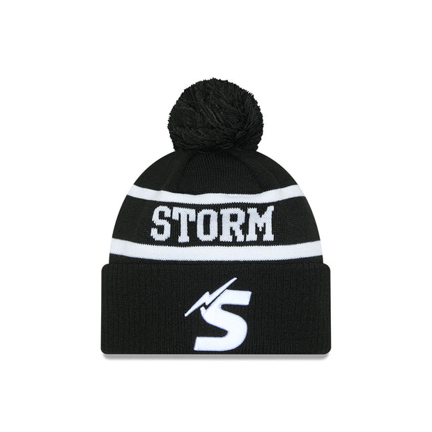 New Era Beanie NRL 2025 Black White Team Melbourne Storm