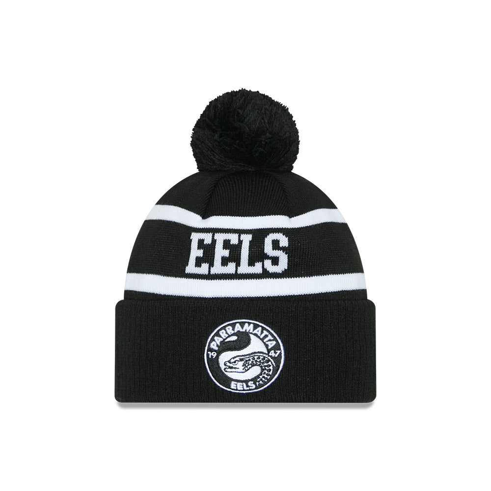 New Era Beanie NRL 2025 Black White Team Parramatta Eels