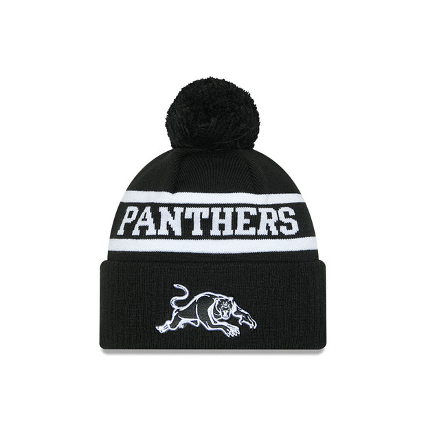 New Era Beanie NRL 2025 Black White Team Penrith Panthers