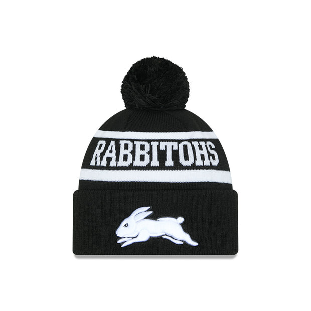 New Era Beanie NRL 2025 Black White Team South Sydney Rabbitohs