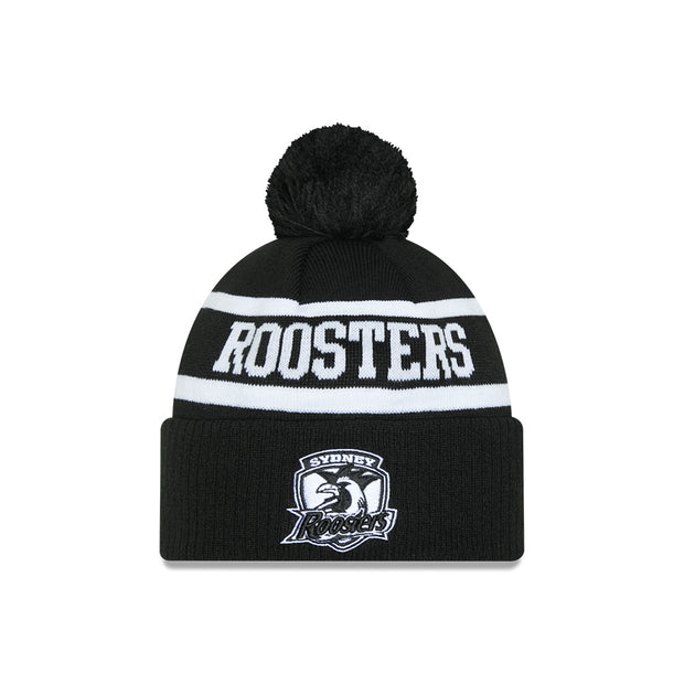 New Era Beanie NRL 2025 Black White Team Sydney Roosters
