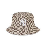 New Era Bucket MLB Wrap Check New York Yankees Stone Walnut