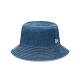 New Era Bucket Reversible Plaid Mid Washed Denim Wheat