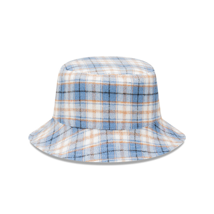 New Era Bucket Reversible Plaid Washed Denim Sky Blue