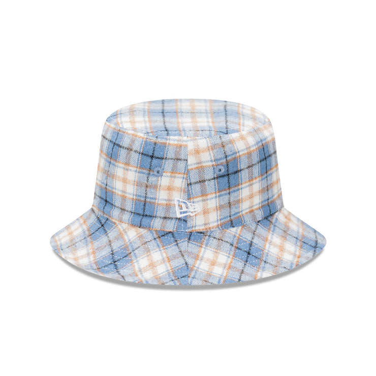 New Era Bucket Reversible Plaid Washed Denim Sky Blue