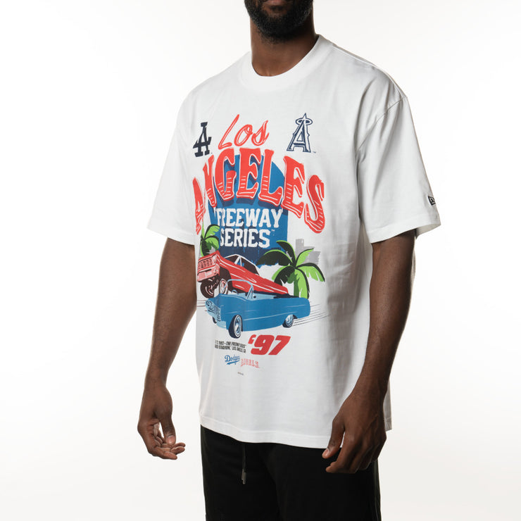 New Era MLB Freeway Series Oversize Tee Los Angeles Dodgers X Los Angeles Angels White