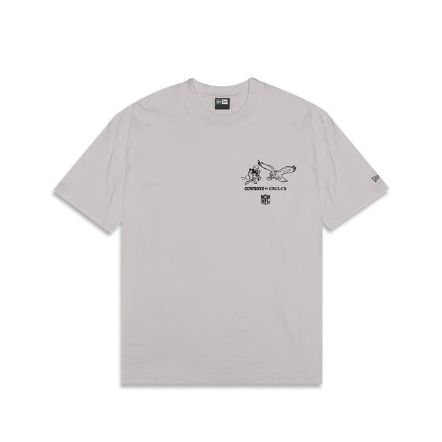 New Era NFL Rivals Oversized T-Shirt Dallas Cowboys Vs Philadelphia Eagles Vintage Stone