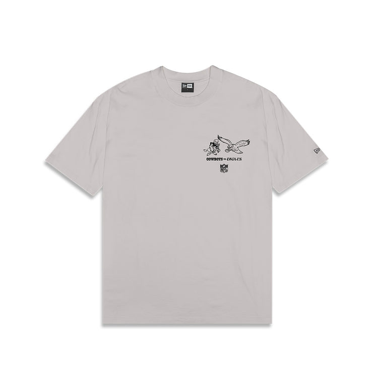 New Era NFL Rivals Oversized T-Shirt Dallas Cowboys Vs Philadelphia Eagles Vintage Stone