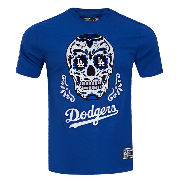 Pro Standard MLB Sugar Skull Stripped Tee Los Angeles Dodgers Royal Blue