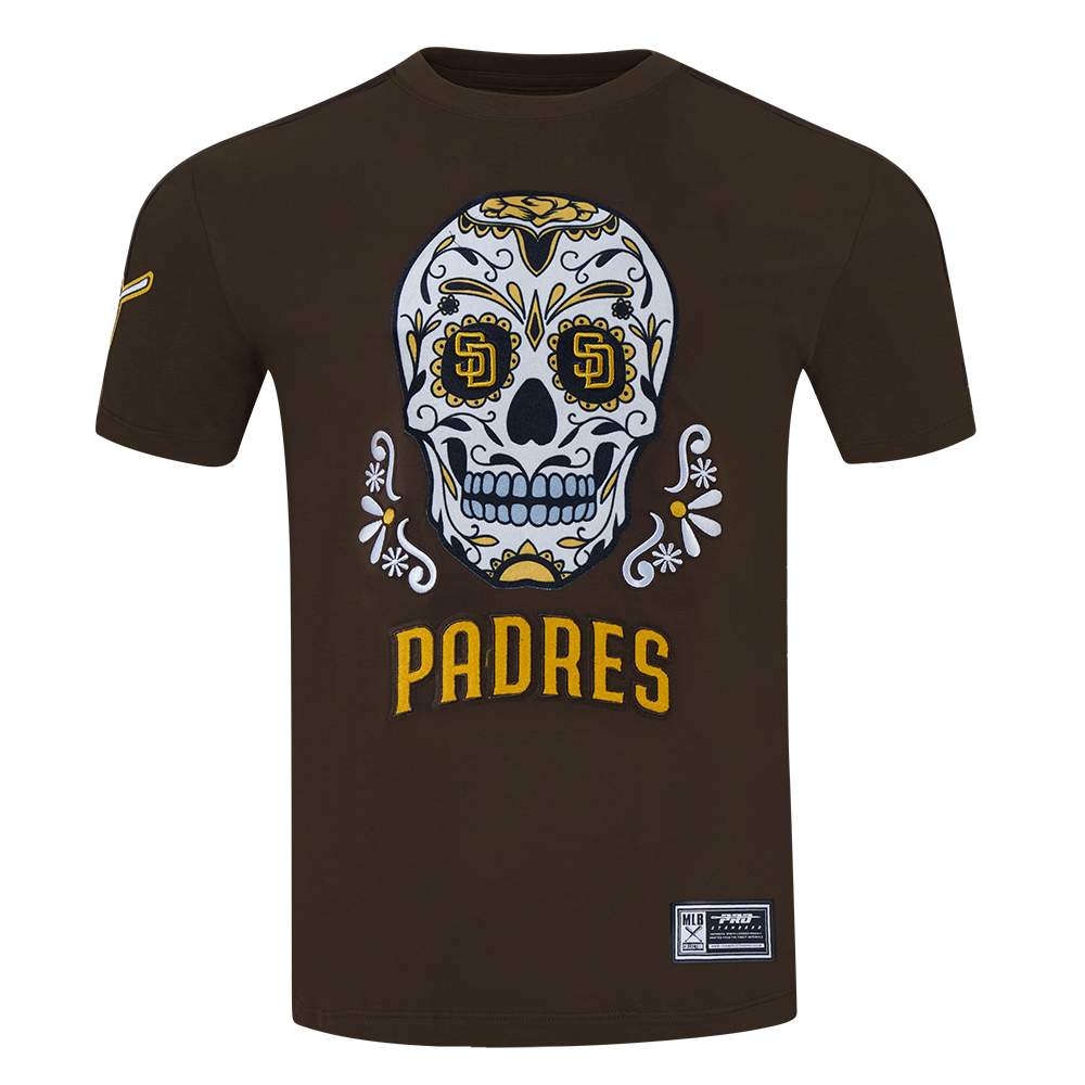 Pro Standard MLB Sugar Skull Stripped Tee San Diego Padres Brown