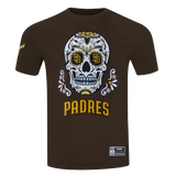 Pro Standard MLB Sugar Skull Stripped Tee San Diego Padres Brown