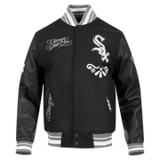 Pro Standard MLB Sugar Skull Wool Varsity Jacket Chicago White Sox Black Grey