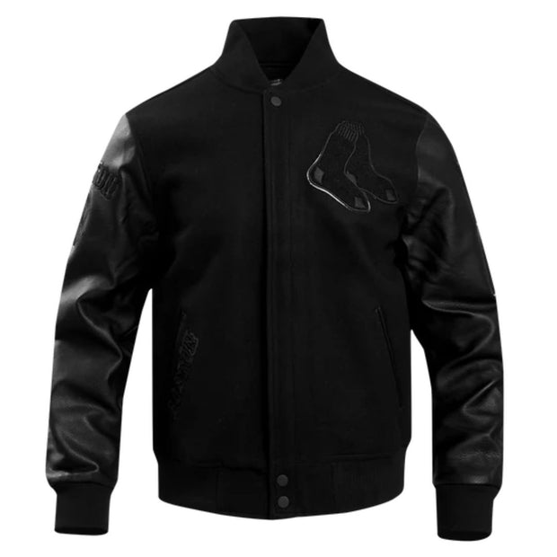 Pro Standard MLB Triple Black Wool Varsity Jacket Boston Red Sox