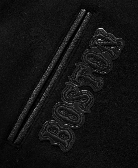 Pro Standard MLB Triple Black Wool Varsity Jacket Boston Red Sox