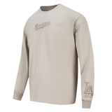 Pro Standard MLB Wingspan Drop Shoulder Longsleeve Tee Los Angeles Dodgers Taupe