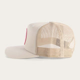 Ringers Western Signature Bull Trucker Cap Bone with Pink & Bone Patch