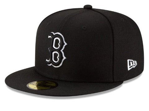 New Era 59Fifty MLB Boston Red Sox Black White Outline