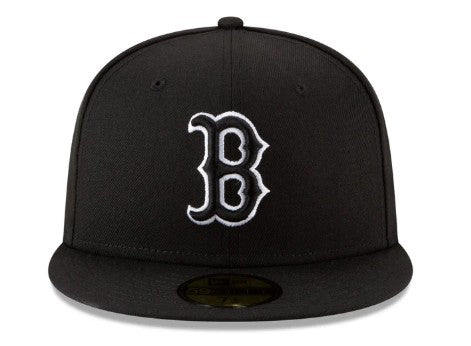 New Era 59Fifty MLB Boston Red Sox Black White Outline
