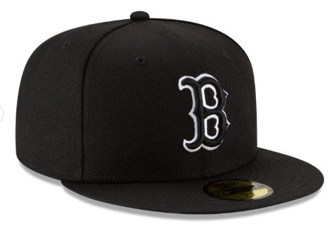 New Era 59Fifty MLB Boston Red Sox Black White Outline