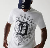 New Era MLB Paisley Oversized Tee Detroit Tigers White