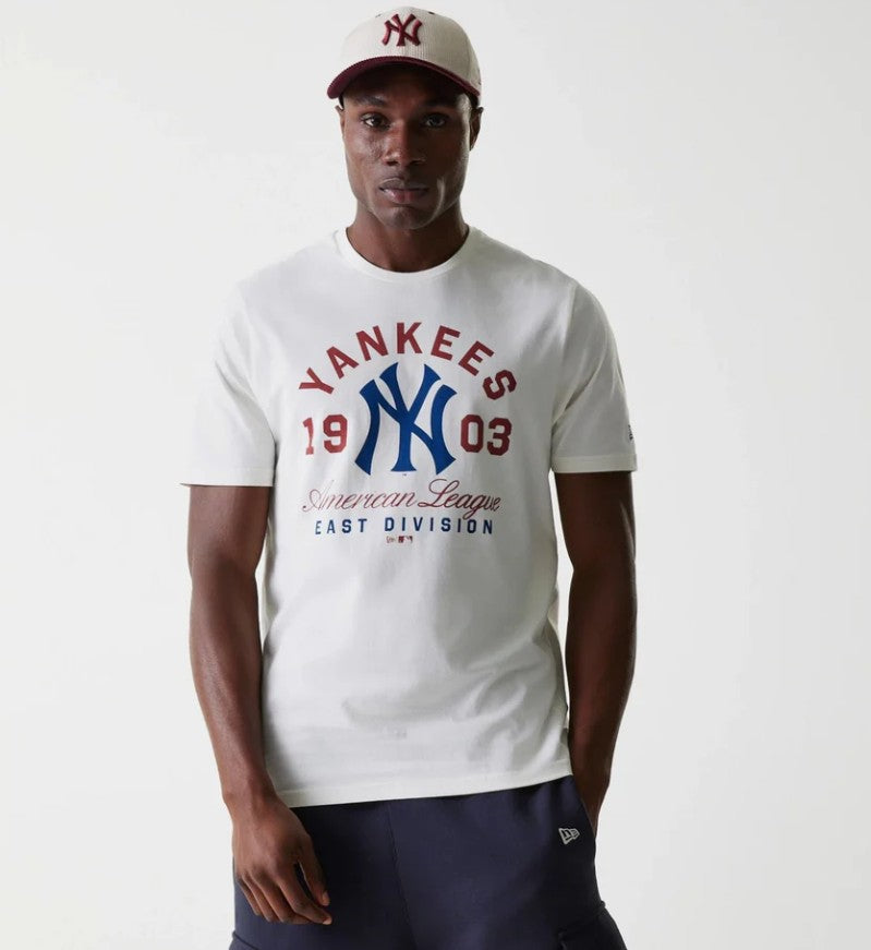 New Era MLB Wordmark Tee New York Yankees Off White
