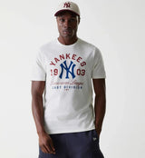New Era MLB Wordmark Tee New York Yankees Off White