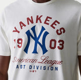 New Era MLB Wordmark Tee New York Yankees Off White