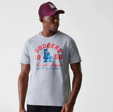 New Era MLB Wordmark Tee Los Angeles Dodgers Heather Grey