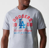 New Era MLB Wordmark Tee Los Angeles Dodgers Heather Grey