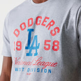 New Era MLB Wordmark Tee Los Angeles Dodgers Heather Grey