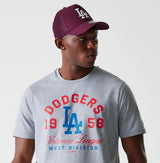 New Era MLB Wordmark Tee Los Angeles Dodgers Heather Grey