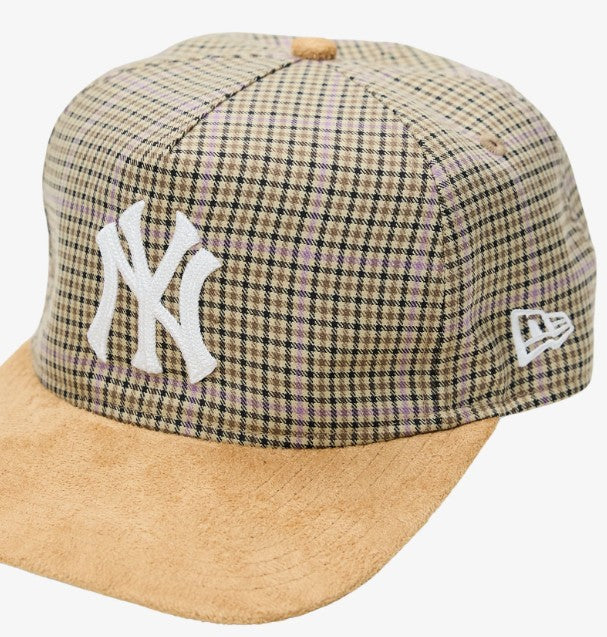 New Era Golfer MLB Plaid Suede New York Yankees Light Beige
