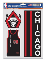 NBA Team City Edition Decal 3 Pack Chicago Bulls