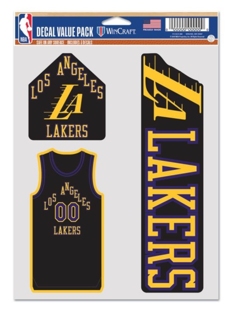 NBA Team City Edition Decal 3 Pack Los Angeles Lakers