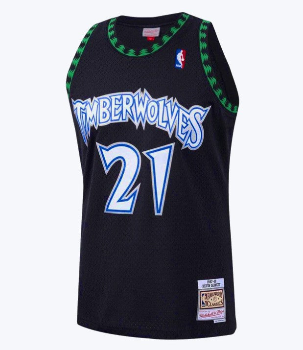 Mitchell & Ness NBA Swingman Jersey Minnesota Timberwolves Kevin Garnett #21 97-98 Black