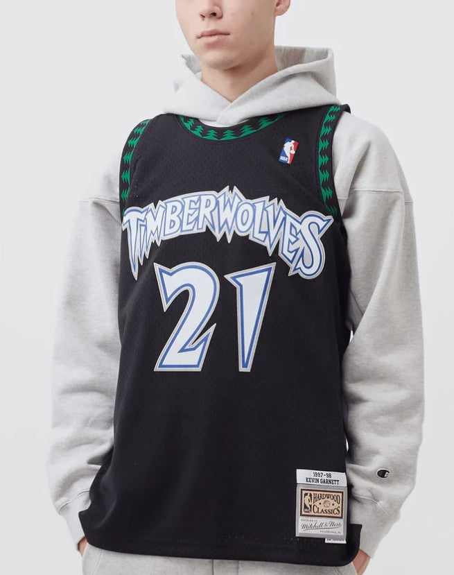 Mitchell & Ness NBA Swingman Jersey Minnesota Timberwolves Kevin Garnett #21 97-98 Black