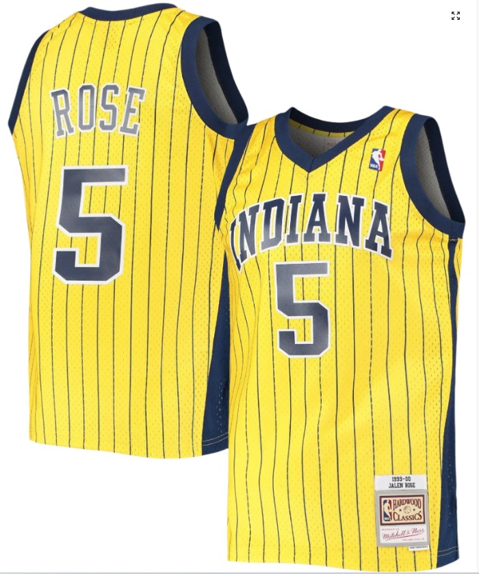 Mitchell & Ness NBA Swingman Jersey Indiana Pacers Jalen Rose #5 99-00 Yellow