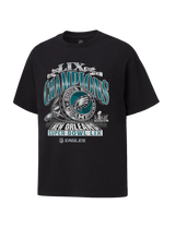 Majestic NFL Super Bowl LIX Champs Vintage T-Shirt Philadelphia Eagles Black