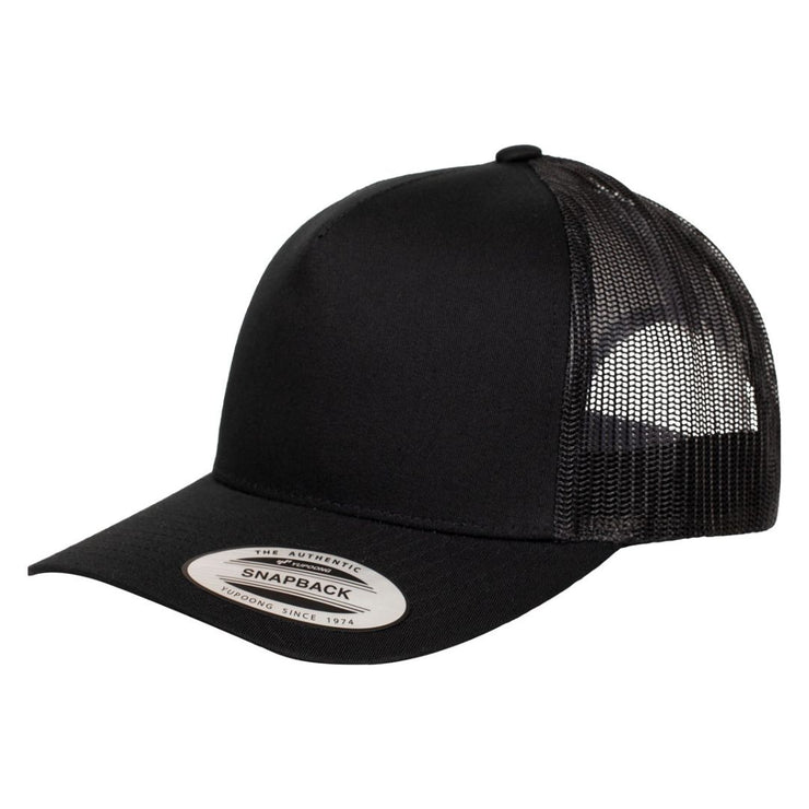 Flexfit Retro Trucker 5 Panel Black