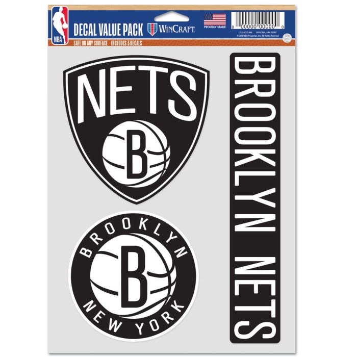 NBA Team Decal 3 Pack Brooklyn Nets