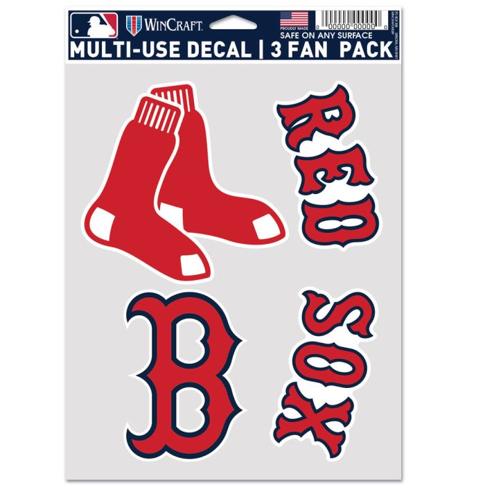 MLB Team Decal 3 Pack Boston Red Sox