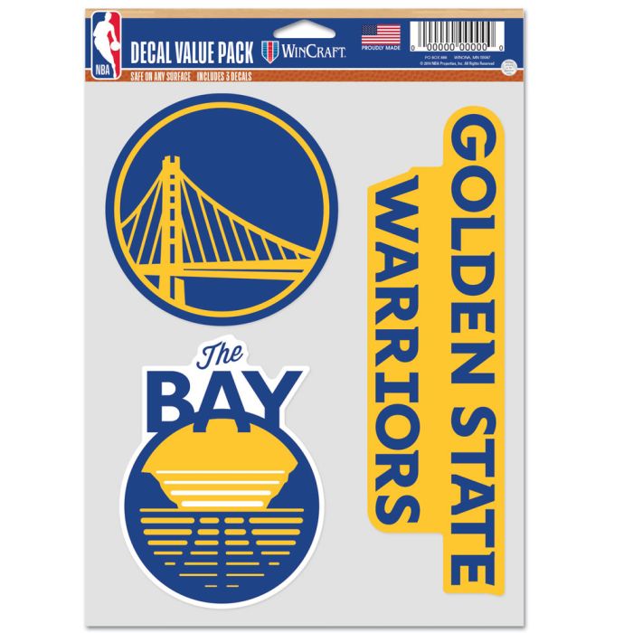 NBA Team Decal 3 Pack Golden State Warriors