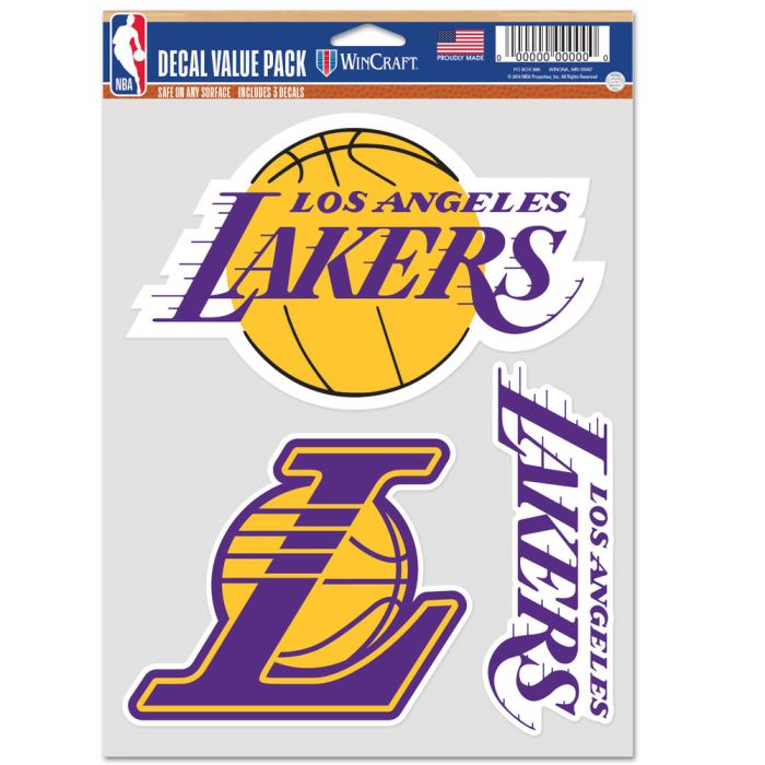 NBA Team Decal 3 Pack Los Angeles Lakers