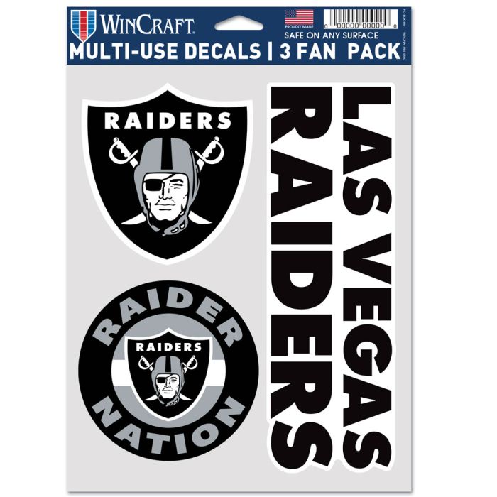 NFL Team Decal 3 Pack Las Vegas Raiders